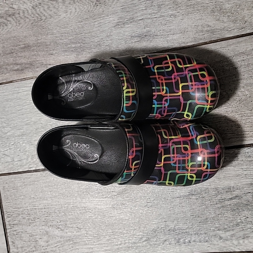 Multi color Abeo clogs size 39